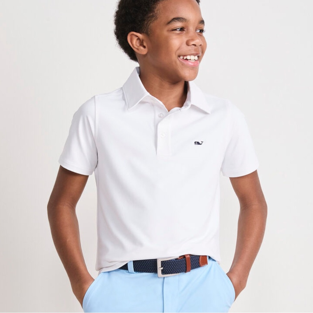 Vineyard Vines Kids/Boys Medium White Polo Shirt